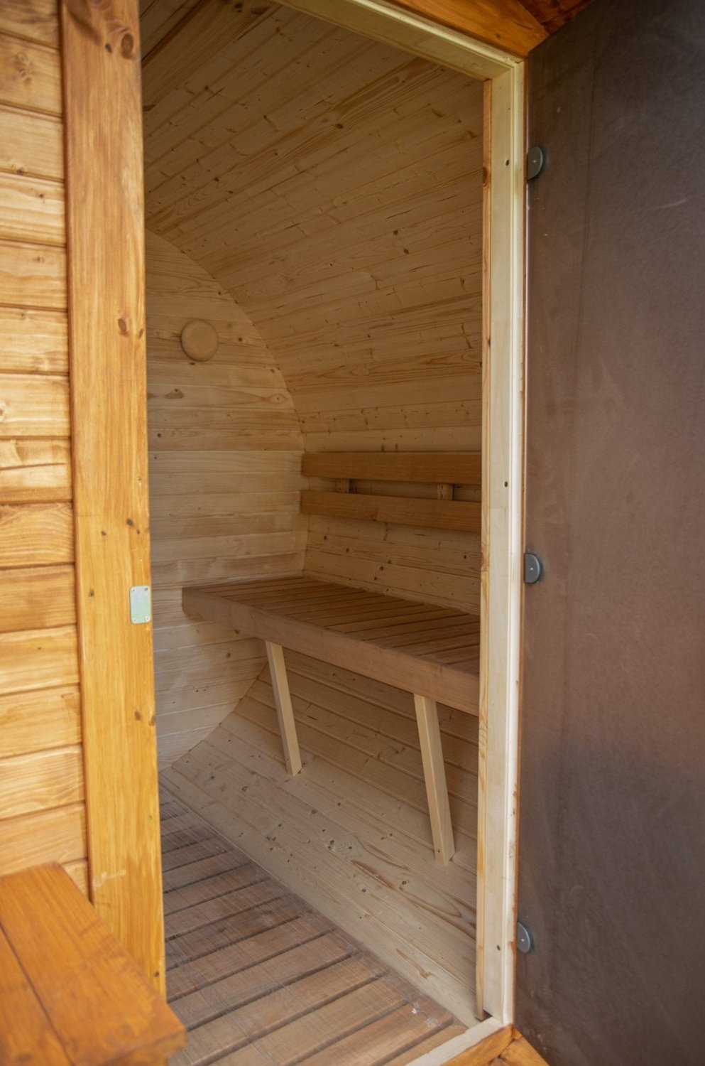 Steam & Oak Gas Barrel Sauna 2.4m with Porch (Electric or Wood-Fired) - SGP Garden Ltd