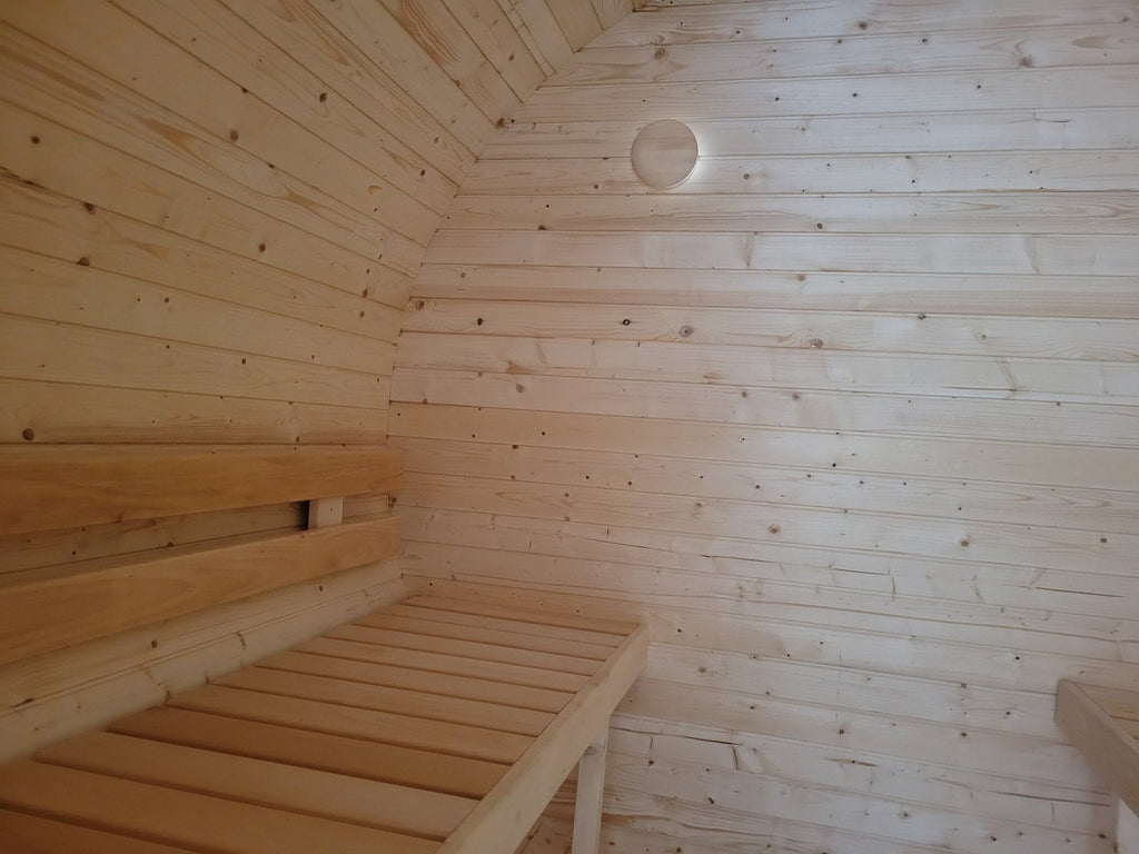 Steam & Oak Gas Barrel Sauna 2.4m with Porch (Electric or Wood-Fired) - SGP Garden Ltd