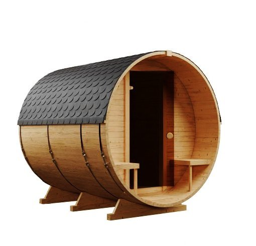 Steam & Oak Gas Barrel Sauna 2.4m with Porch (Electric or Wood-Fired) - SGP Garden Ltd