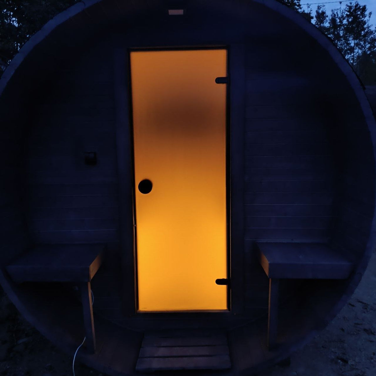 Steam & Oak Gas Barrel Sauna 2.4m with Porch (Electric or Wood-Fired) - SGP Garden Ltd