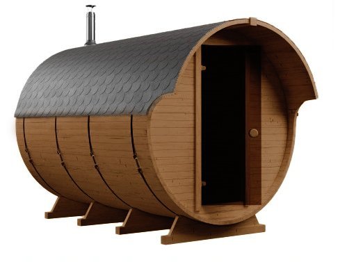 Steam & Oak Gas Barrel Sauna 3m Canopy + Anteroom (Electric or Wood-Fired) - SGP Garden Ltd