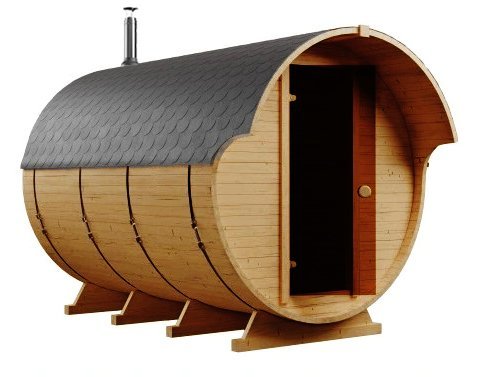 Steam & Oak Gas Barrel Sauna 3m Canopy + Anteroom (Electric or Wood-Fired) - SGP Garden Ltd