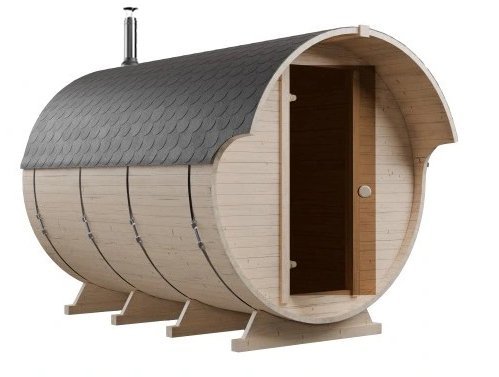 Steam & Oak Gas Barrel Sauna 3m Canopy + Anteroom (Electric or Wood-Fired) - SGP Garden Ltd
