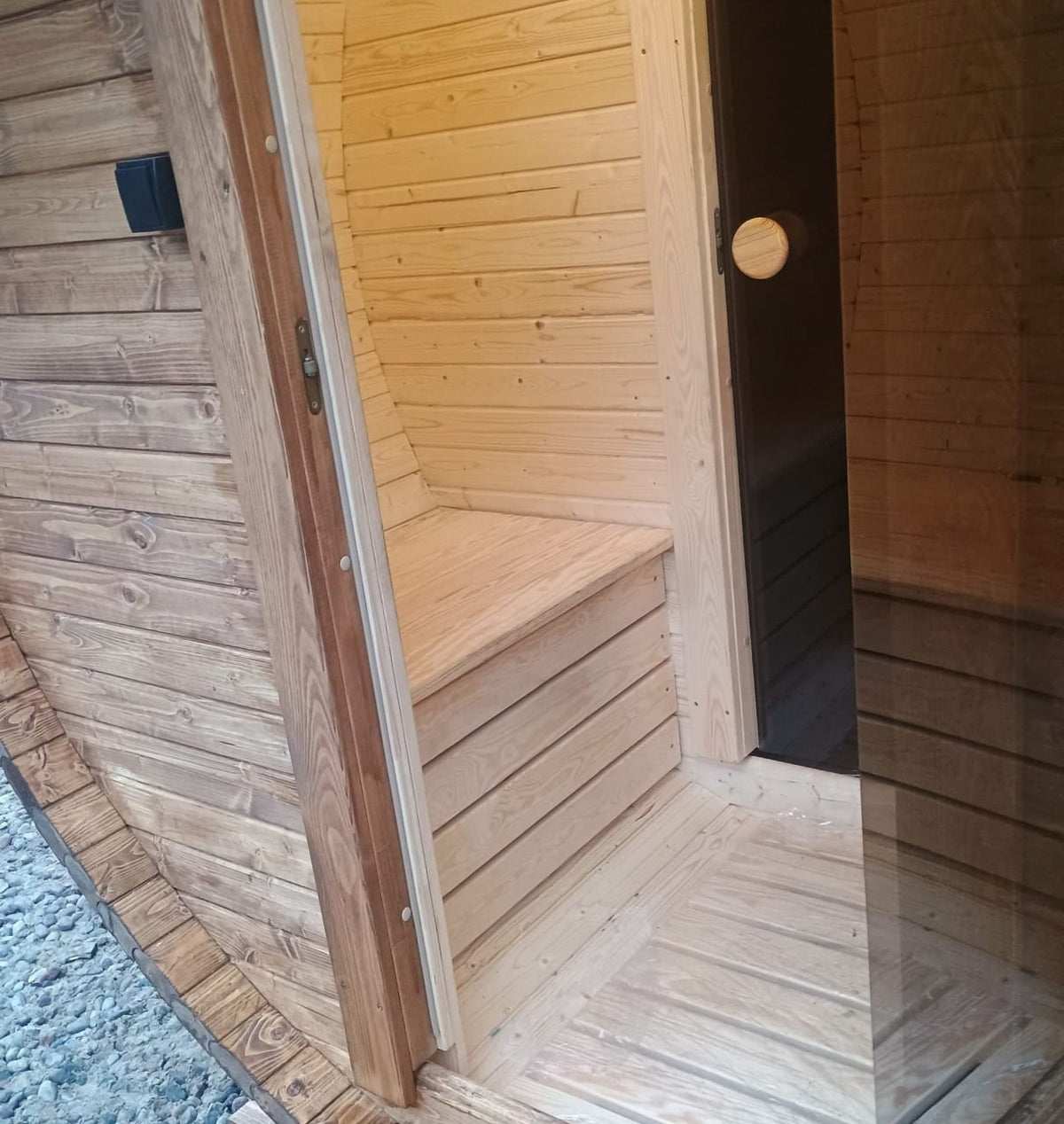 Steam & Oak Gas Barrel Sauna 3m with Anteroom (Electric or Wood-Fired) - SGP Garden Ltd