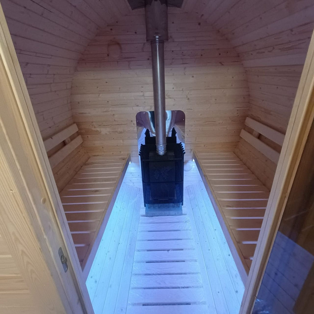 Steam & Oak Gas Barrel Sauna 3m with Anteroom (Electric or Wood-Fired) - SGP Garden Ltd