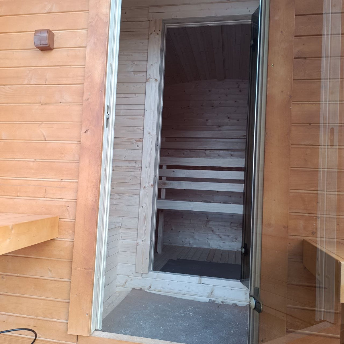 Steam & Oak Gas Cube Sauna 3.4m Premium L-Bench (Electric or Wood-Fired) - SGP Garden Ltd
