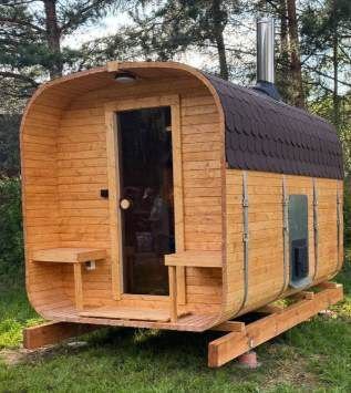 Steam & Oak Gas Cube Sauna 3.4m Premium L-Bench (Electric or Wood-Fired) - SGP Garden Ltd