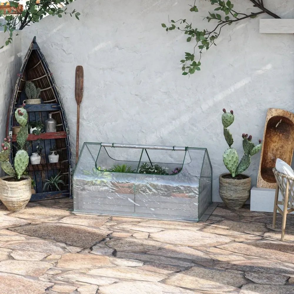 Steel Raised Garden Bed Planter Box with Greenhouse - Dual Use - Clear - Professional Quality - SGP Garden Ltd