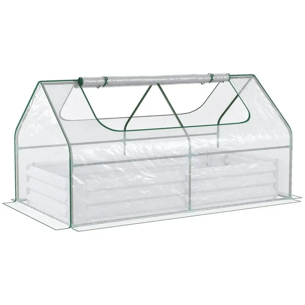 Steel Raised Garden Bed Planter Box with Greenhouse - Dual Use - Clear - Professional Quality - SGP Garden Ltd