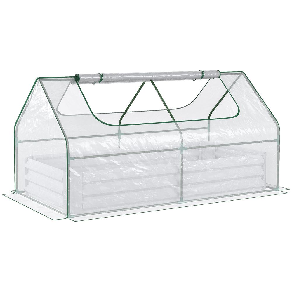Steel Raised Garden Bed Planter Box with Greenhouse - Dual Use - Clear - Professional Quality - SGP Garden Ltd