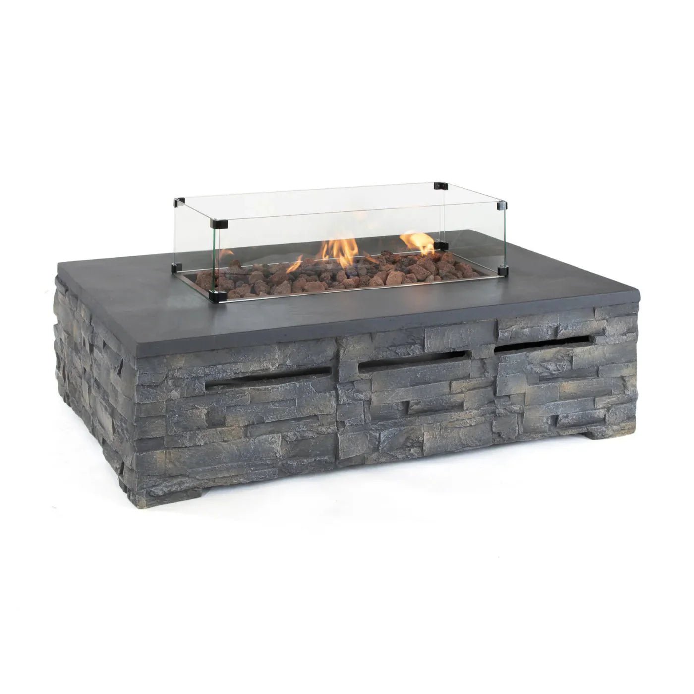 Stone Fire Pit Coffee Table 132 x 85cm - SGP Garden Ltd