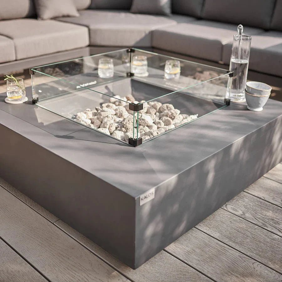 Stone Fire Pit Coffee Table 132 x 85cm - SGP Garden Ltd
