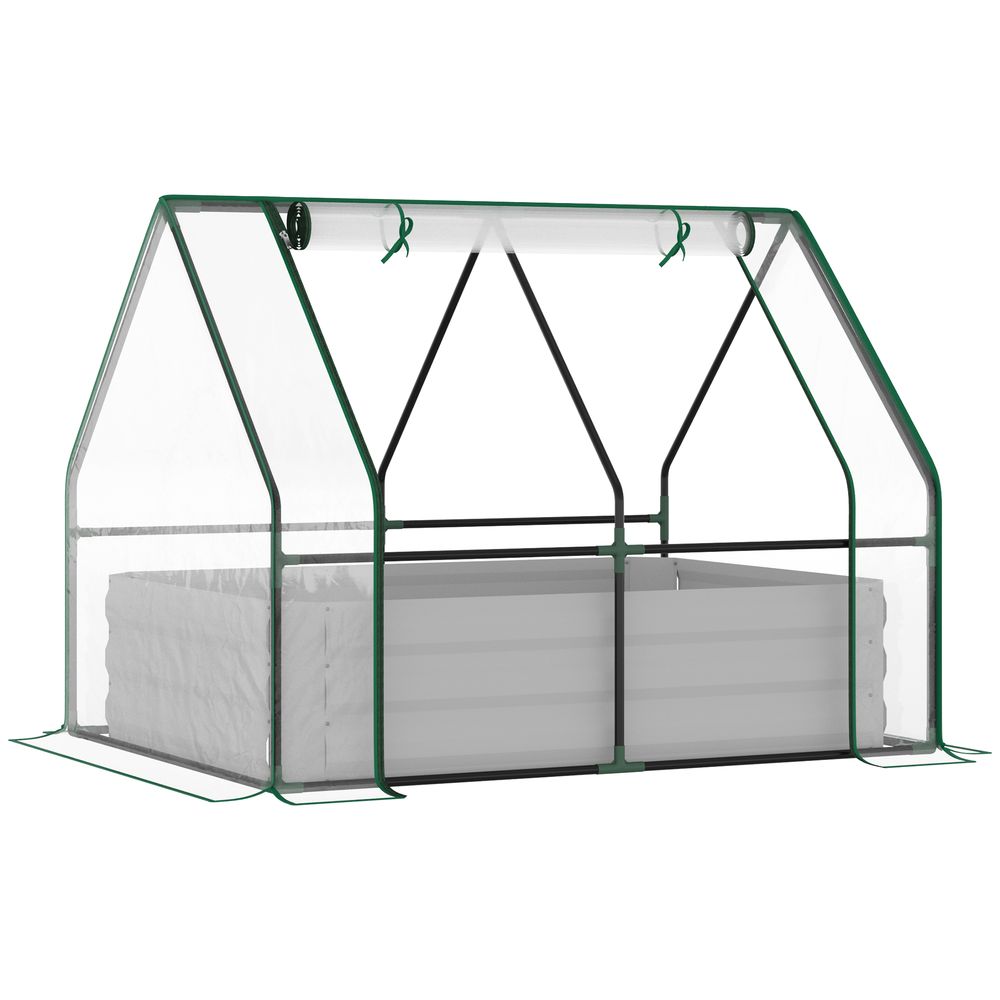 Sturdy Steel Raised Garden Planter Box Kit with Greenhouse - Dual Use, High-Quality Materials, Excellent Ventilation - SGP Garden Ltd