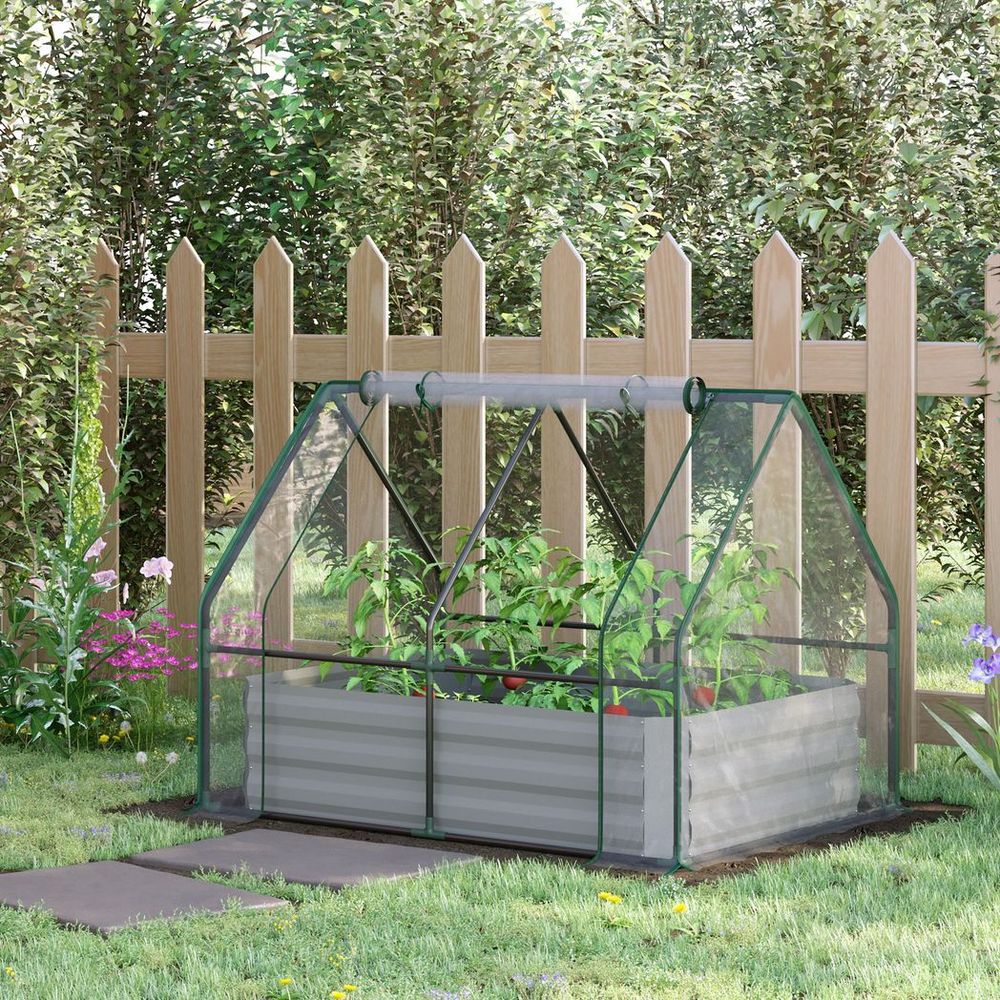 Sturdy Steel Raised Garden Planter Box Kit with Greenhouse - Dual Use, High-Quality Materials, Excellent Ventilation - SGP Garden Ltd