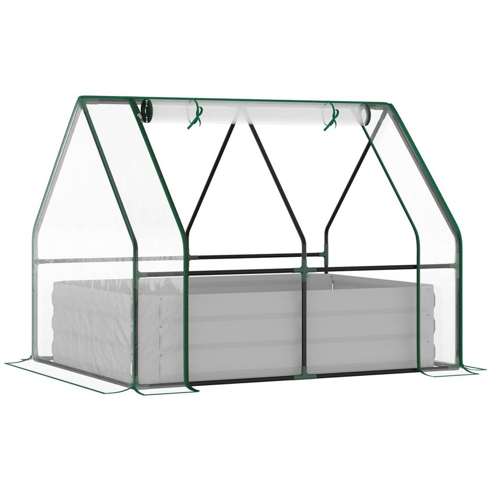 Sturdy Steel Raised Garden Planter Box Kit with Greenhouse - Dual Use, High-Quality Materials, Excellent Ventilation - SGP Garden Ltd