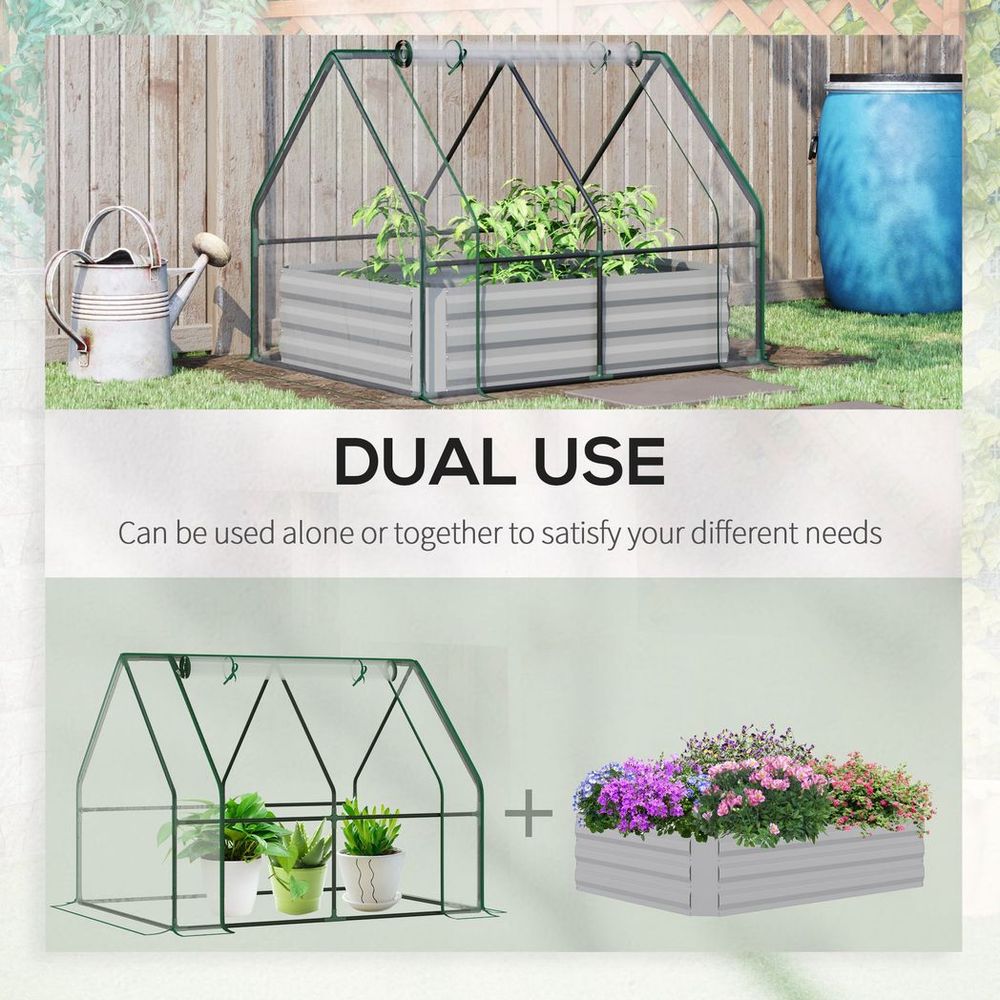 Sturdy Steel Raised Garden Planter Box Kit with Greenhouse - Dual Use, High-Quality Materials, Excellent Ventilation - SGP Garden Ltd