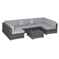 Stylish 7PC Rattan Sofa Set - Modern & Durable Outdoor Furniture with Coffee Table - Shop Now! - SGP Garden Ltd