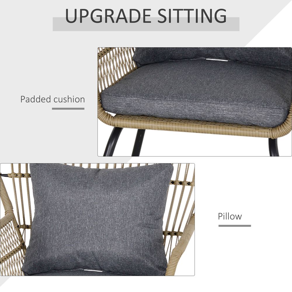 Stylish Brown Outdoor Patio Set - 3 PCS, Webbed PE Rattan, Steel Frame - Outsunny - SGP Garden Ltd