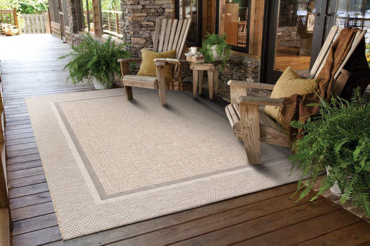 Summer Latte Border Rug – Indoor/Outdoor - SGP Garden Ltd