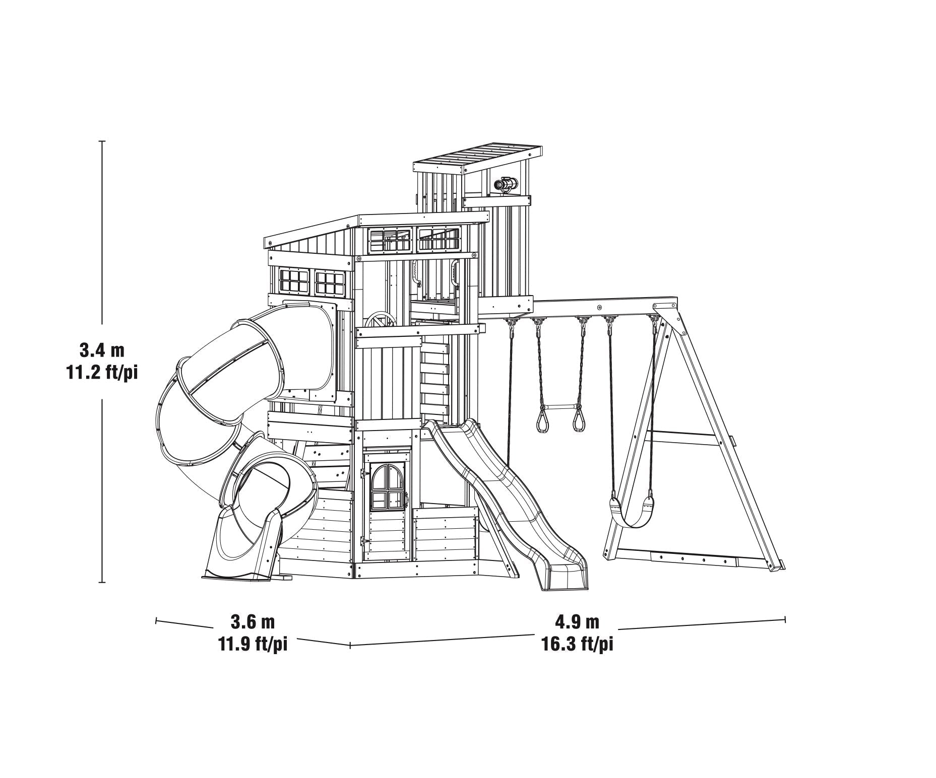 The Skyline Lookout Wooden Climbing Frame - SGP Garden Ltd