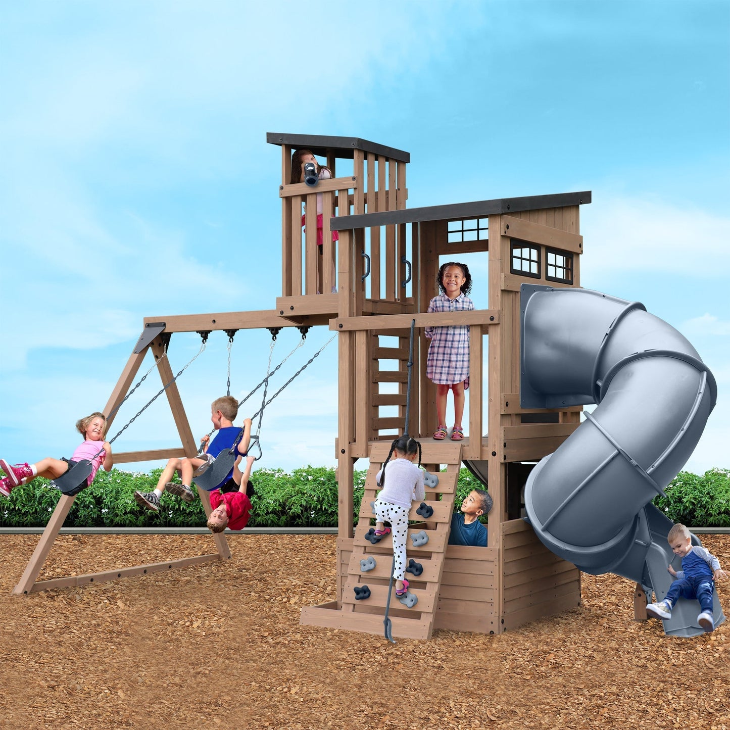 The Skyline Lookout Wooden Climbing Frame - SGP Garden Ltd