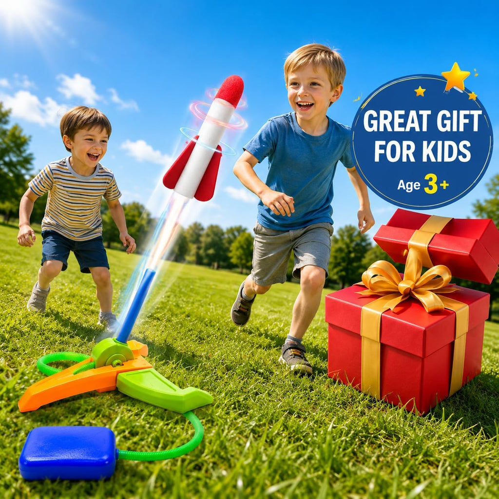 TODARRUN Foot Powered Rocket Launcher Toy for Kids - Outdoor Foam Rocket Set - SGP Garden Ltd
