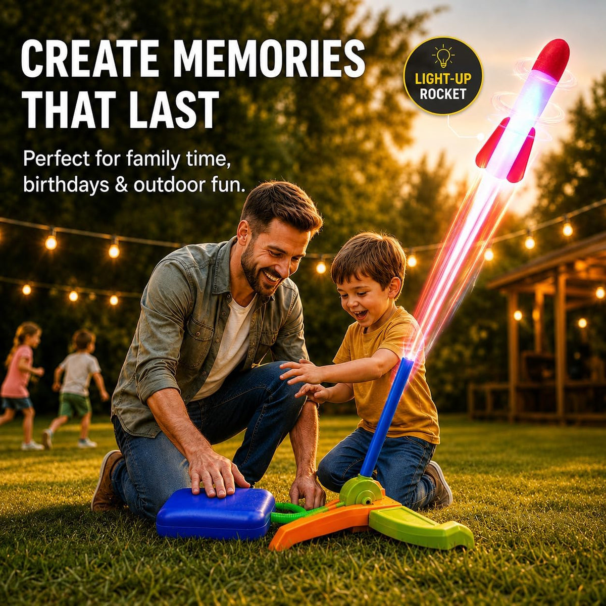 TODARRUN Foot Powered Rocket Launcher Toy for Kids - Outdoor Foam Rocket Set - SGP Garden Ltd