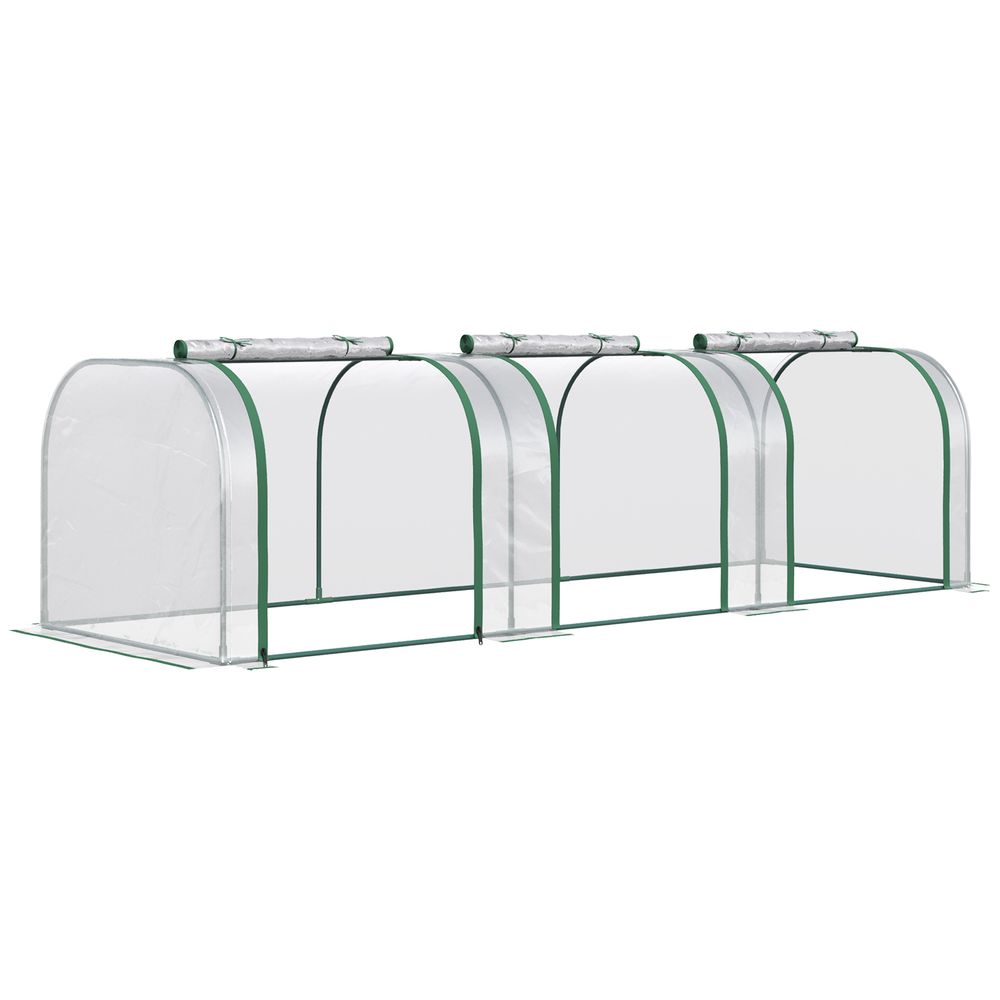 Tunnel Greenhouse Steel Frame Garden w/ Zipped Doors-Protect Crops & Nurture Plants - SGP Garden Ltd