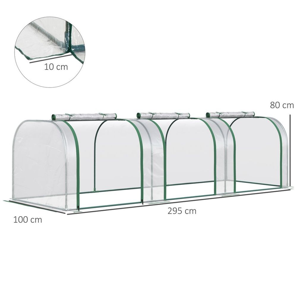 Tunnel Greenhouse Steel Frame Garden w/ Zipped Doors-Protect Crops & Nurture Plants - SGP Garden Ltd