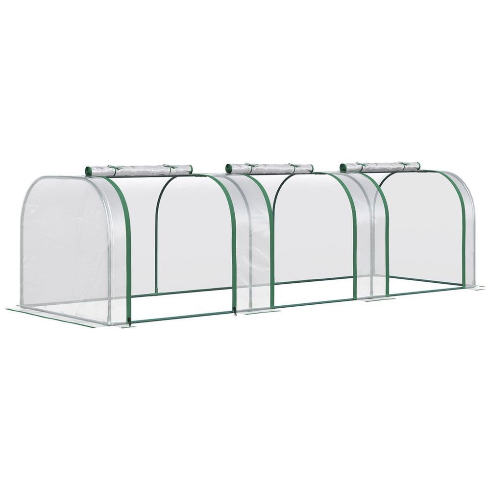 Tunnel Greenhouse Steel Frame Garden w/ Zipped Doors-Protect Crops & Nurture Plants - SGP Garden Ltd