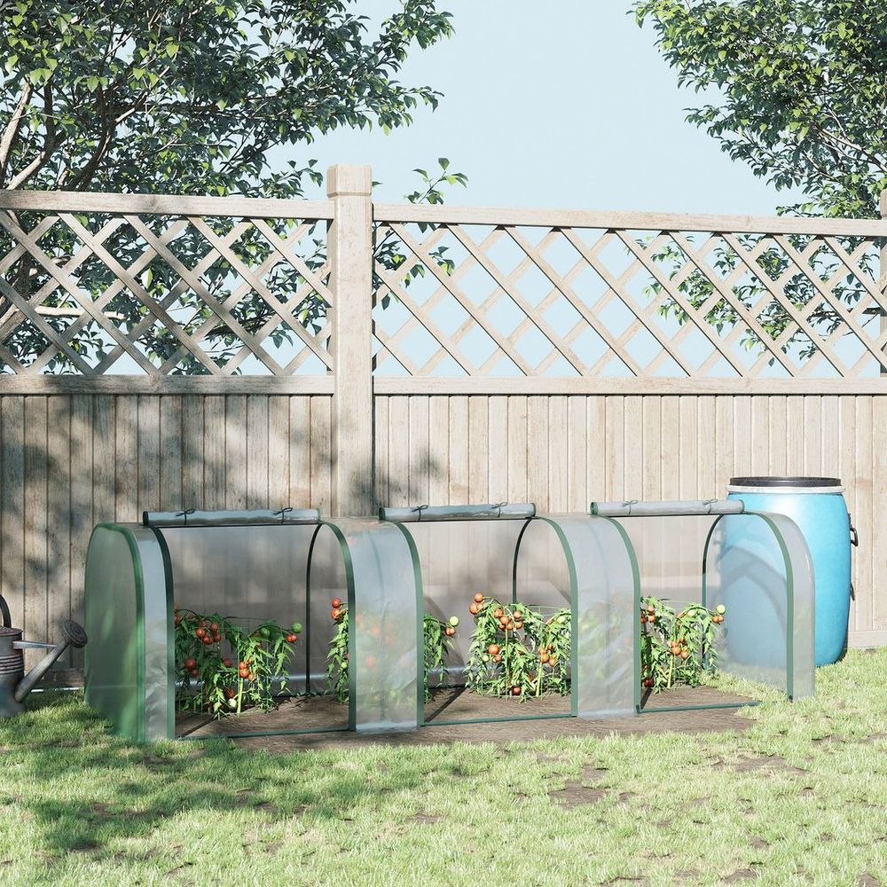 Tunnel Greenhouse Steel Frame Garden w/ Zipped Doors-Protect Crops & Nurture Plants - SGP Garden Ltd