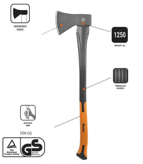 Universal Fiberglass Axe 1250g DIY Tool Accessory Home and Garden Use - SGP Garden Ltd