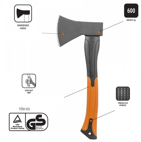Universal Fiberglass Axe 600g DIY Tool Accessory Home and Garden Use - SGP Garden Ltd