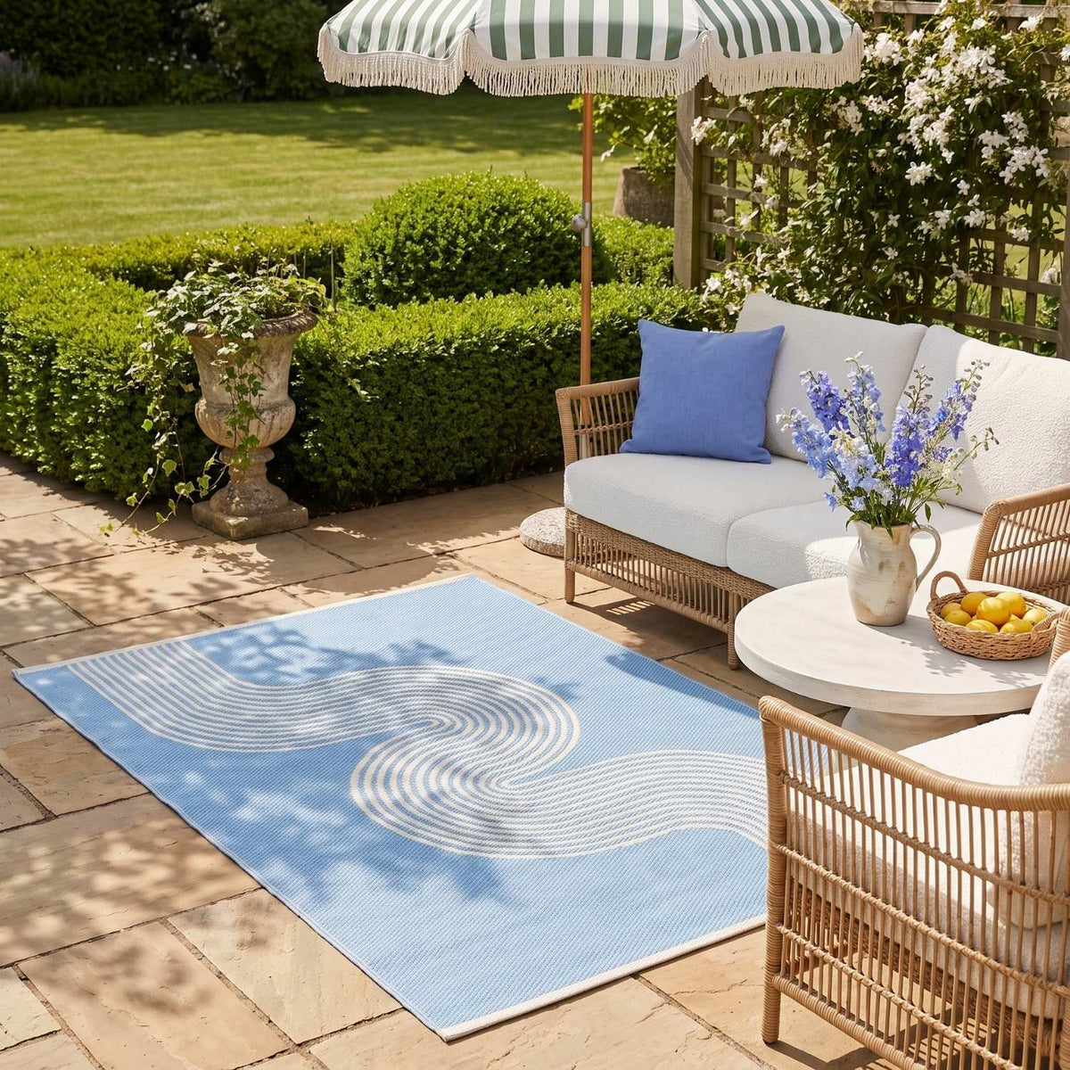 Urban Outdoor Rug Blue & Beige | 1010 - SGP Garden Ltd