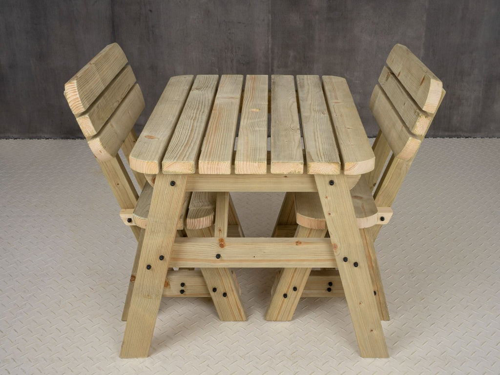 Victoria Space Saving Rounded Picnic Table and Benches Set With Backrest - SGP Garden Ltd