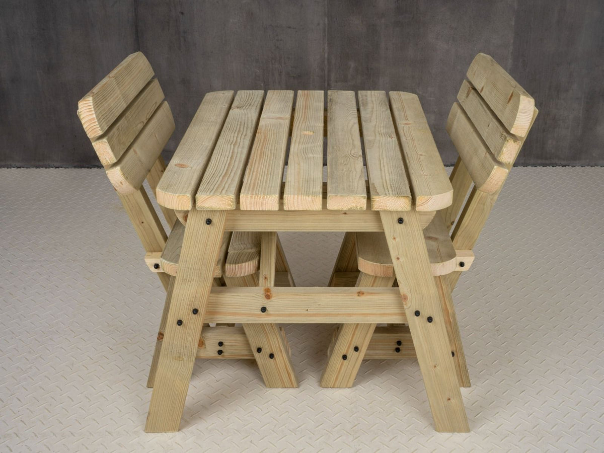 Victoria Space Saving Rounded Picnic Table and Benches Set With Backrest - SGP Garden Ltd