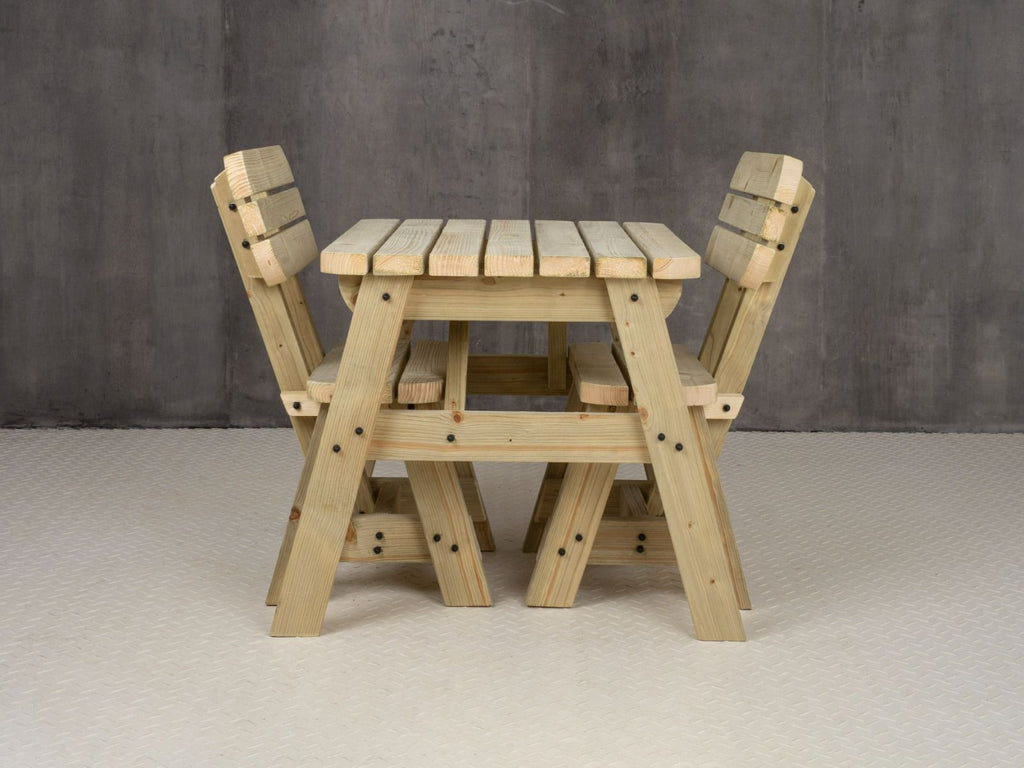 Victoria Space Saving Rounded Picnic Table and Benches Set With Backrest - SGP Garden Ltd