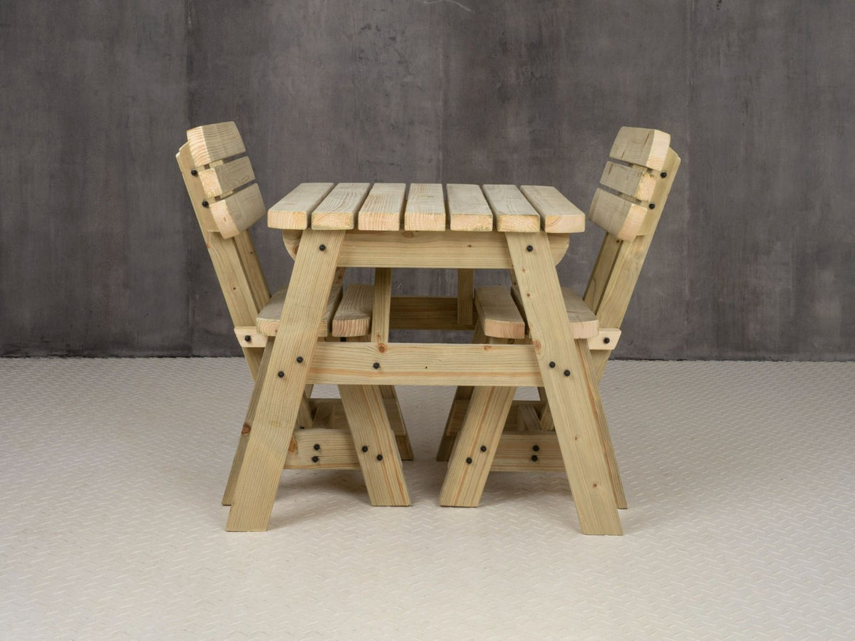 Victoria Space Saving Rounded Picnic Table and Benches Set With Backrest - SGP Garden Ltd