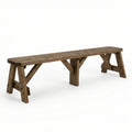 Victoria Wooden Garden Rounded Bench, Outdoor Fence Seat - Rustic Brown Finish - SGP Garden Ltd