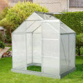 Walk-In Greenhouse | 4x6FT | Polycarbonate Panels | Aluminium Frame | Sliding Door - SGP Garden Ltd
