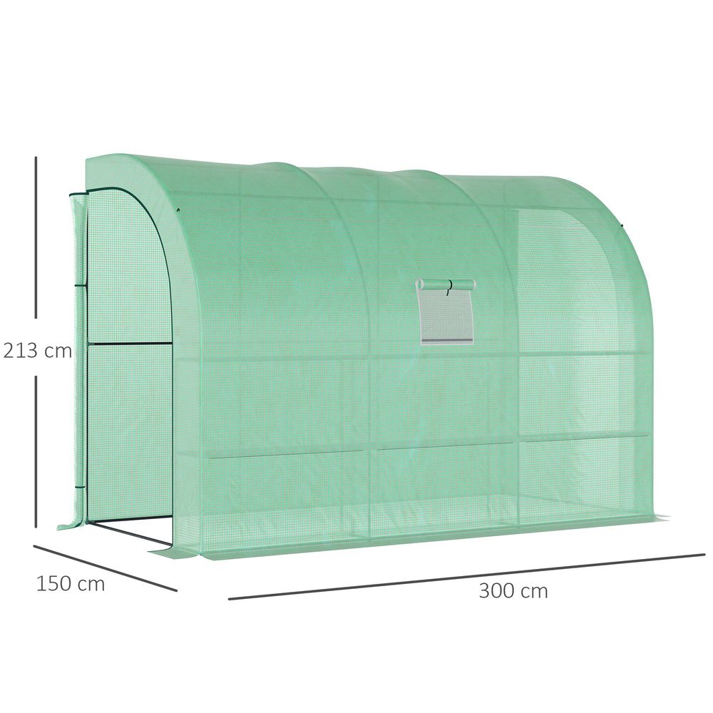 Walk-In Greenhouse PE Cover and 3-Tier Shelves, Green, 300x150x213 cm - SGP Garden Ltd