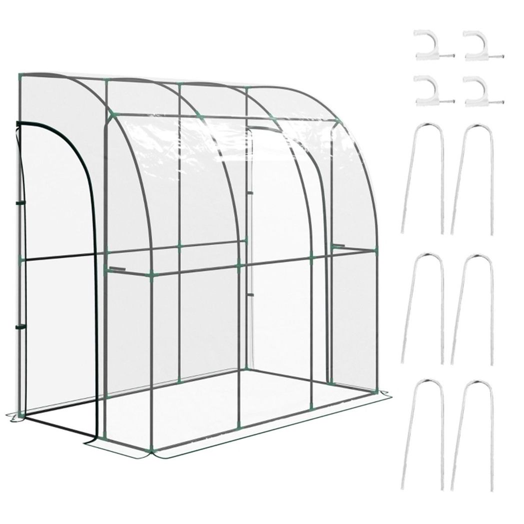 Walk-In Lean to Wall Tunnel Greenhouse - SGP Garden Ltd