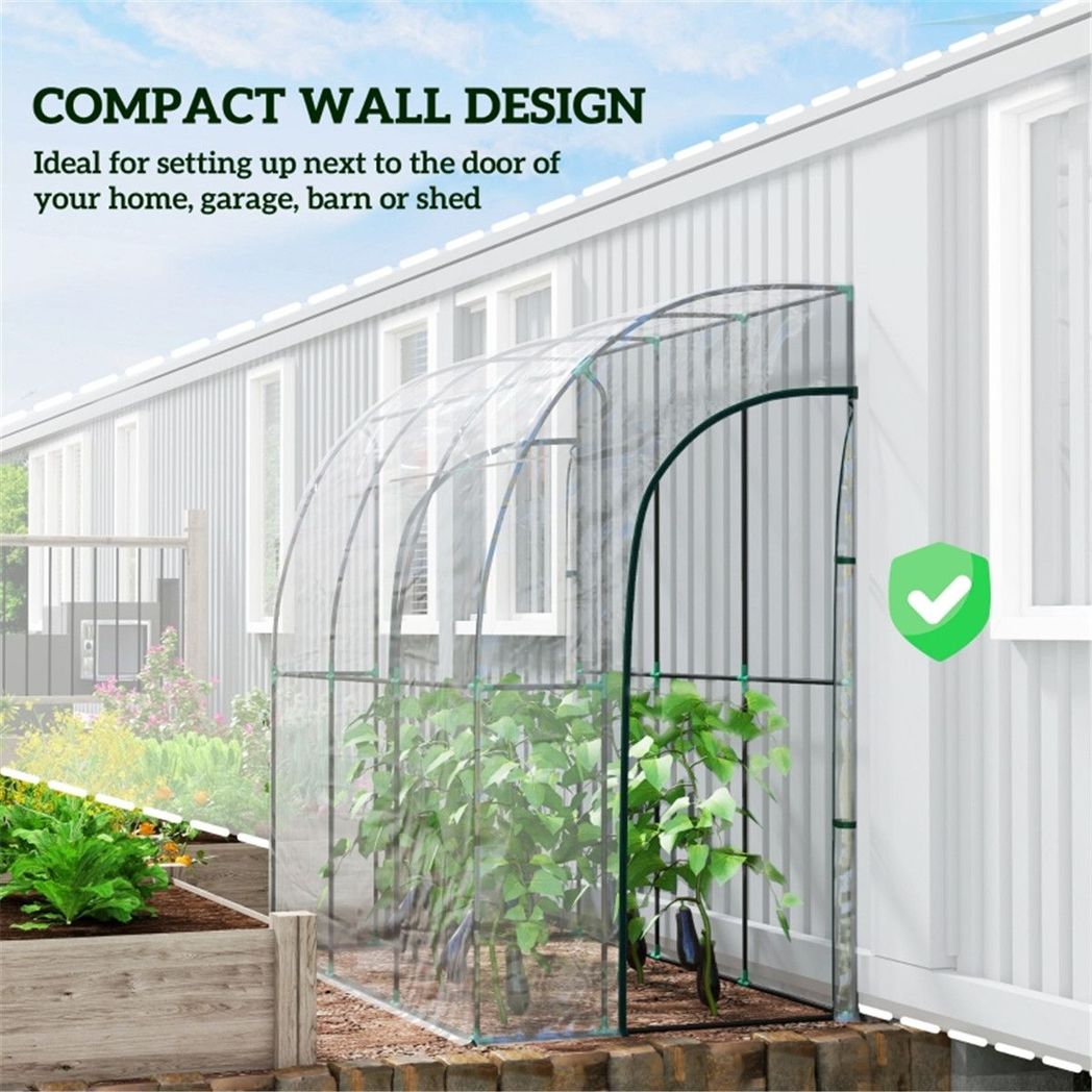 Walk-In Lean to Wall Tunnel Greenhouse - SGP Garden Ltd