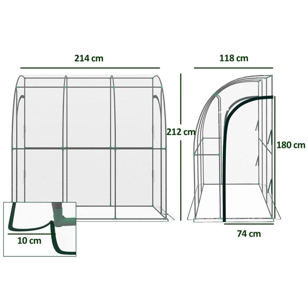 Walk-In Lean to Wall Tunnel Greenhouse - SGP Garden Ltd