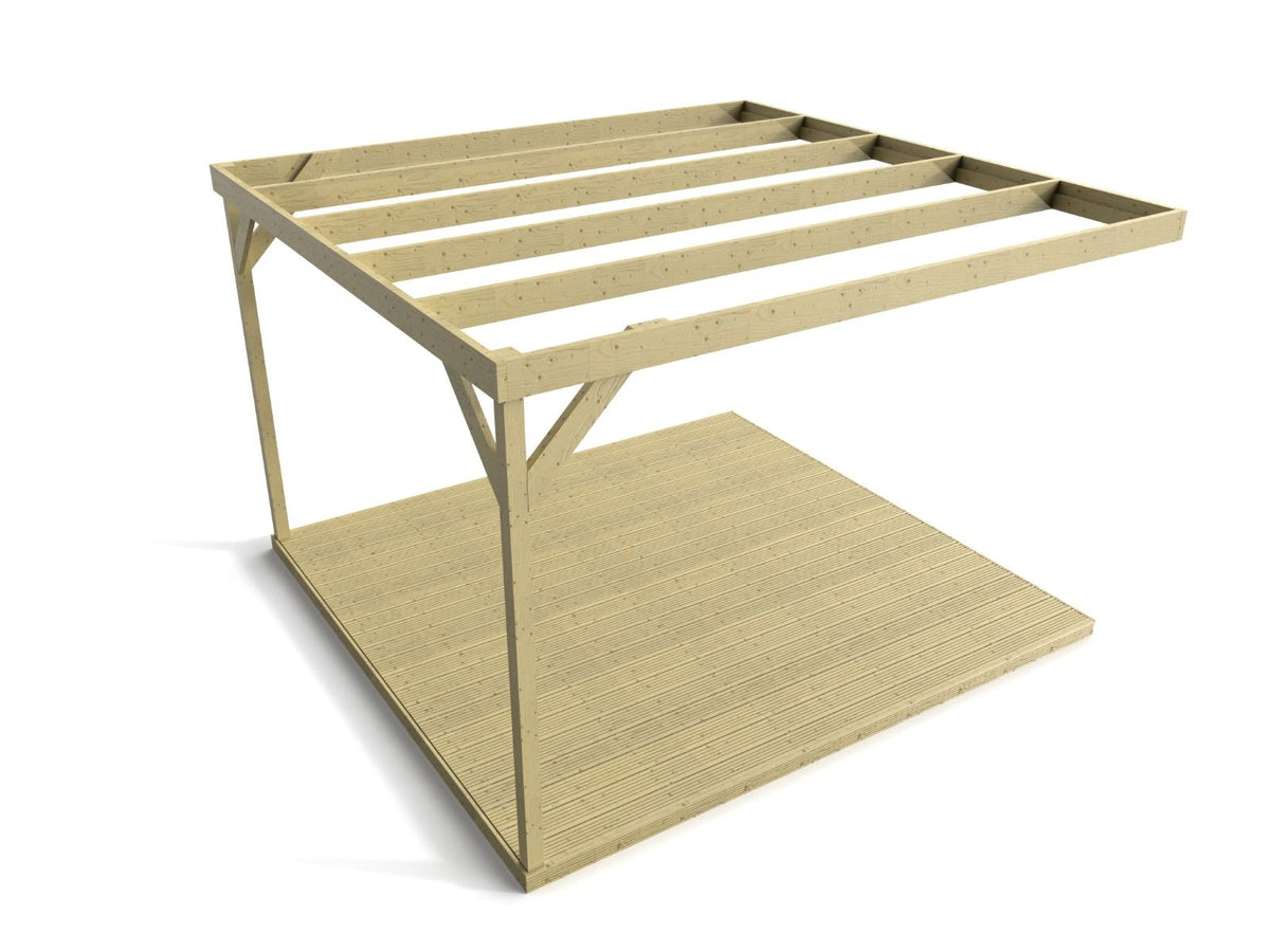 Wall-mounted Box Pergola and Decking Kit - SGP Garden Ltd