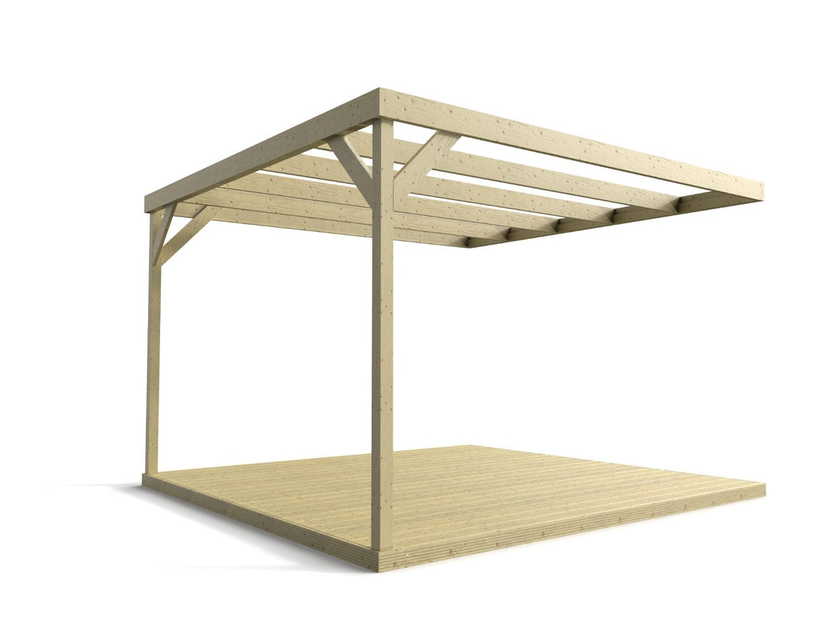 Wall-mounted Box Pergola and Decking Kit - SGP Garden Ltd