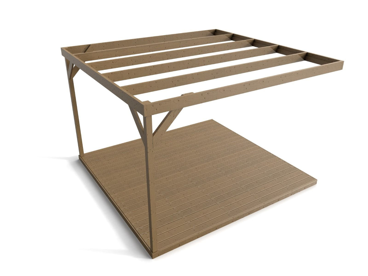 Wall-mounted Box Pergola and Decking Kit - SGP Garden Ltd