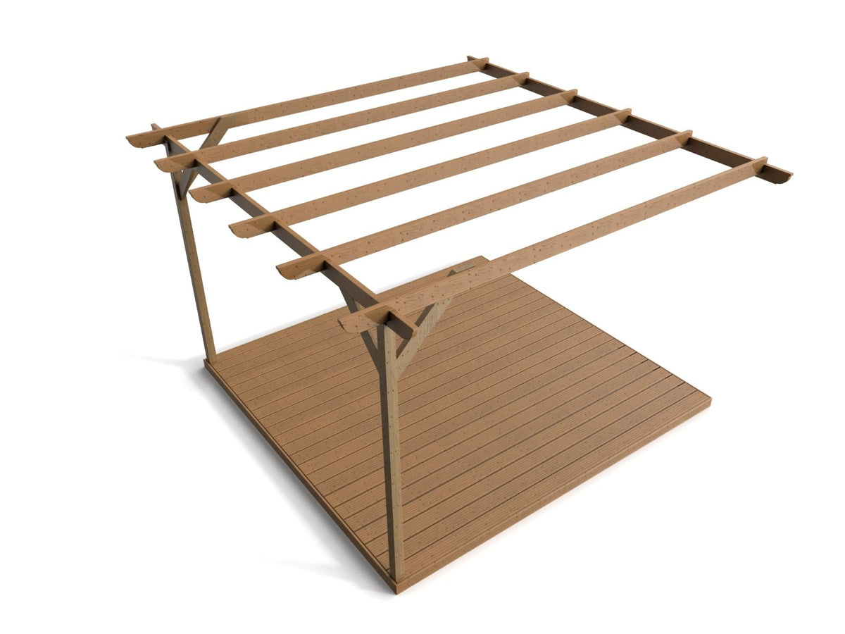 Wall Mounted Pergola and Decking Kit Corbel Design - SGP Garden Ltd