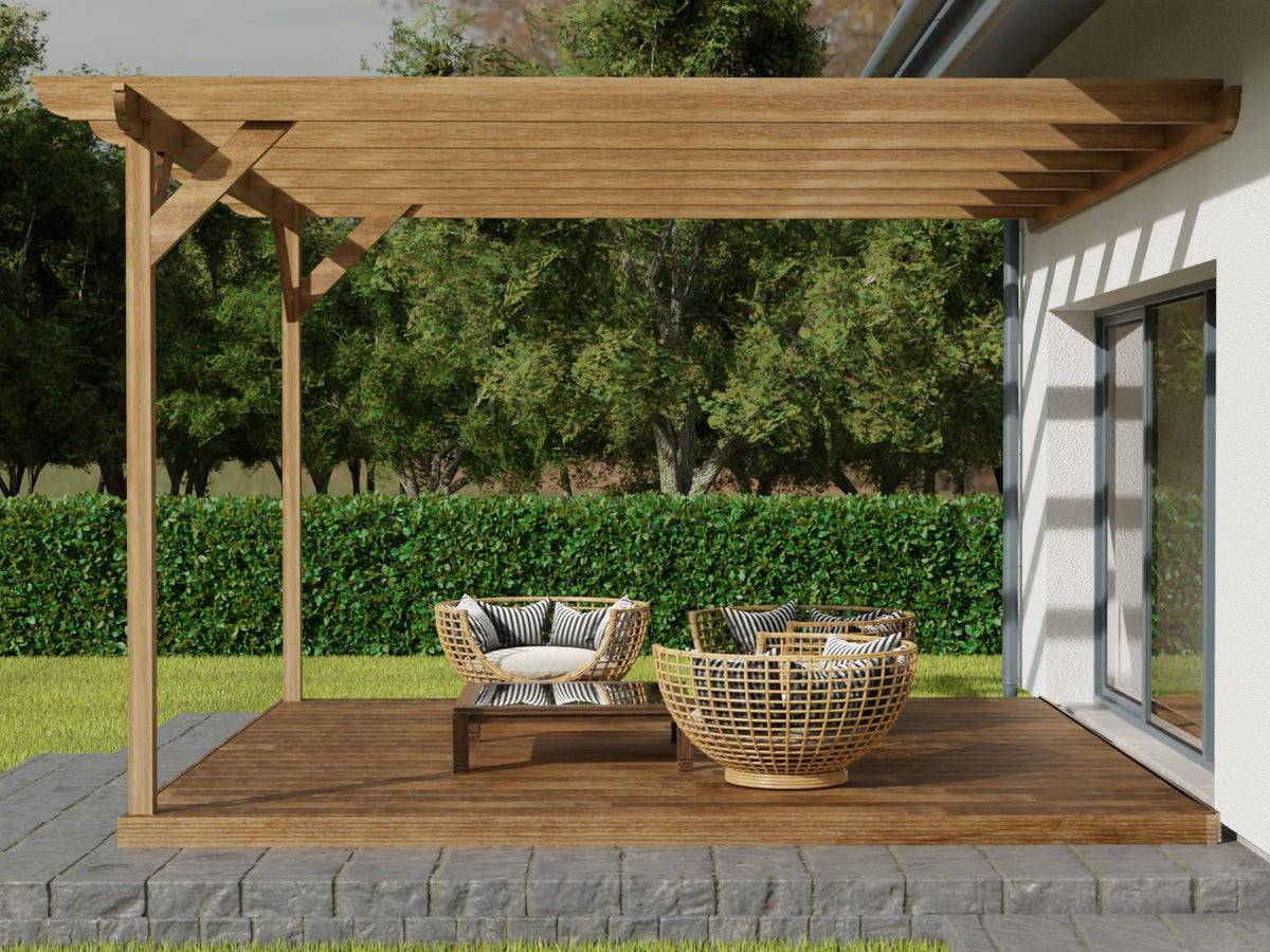 Wall Mounted Pergola and Decking Kit Corbel Design - SGP Garden Ltd