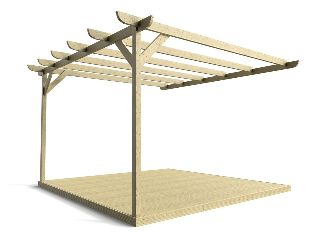 Wall Mounted Pergola and Decking Kit Corbel Design - SGP Garden Ltd